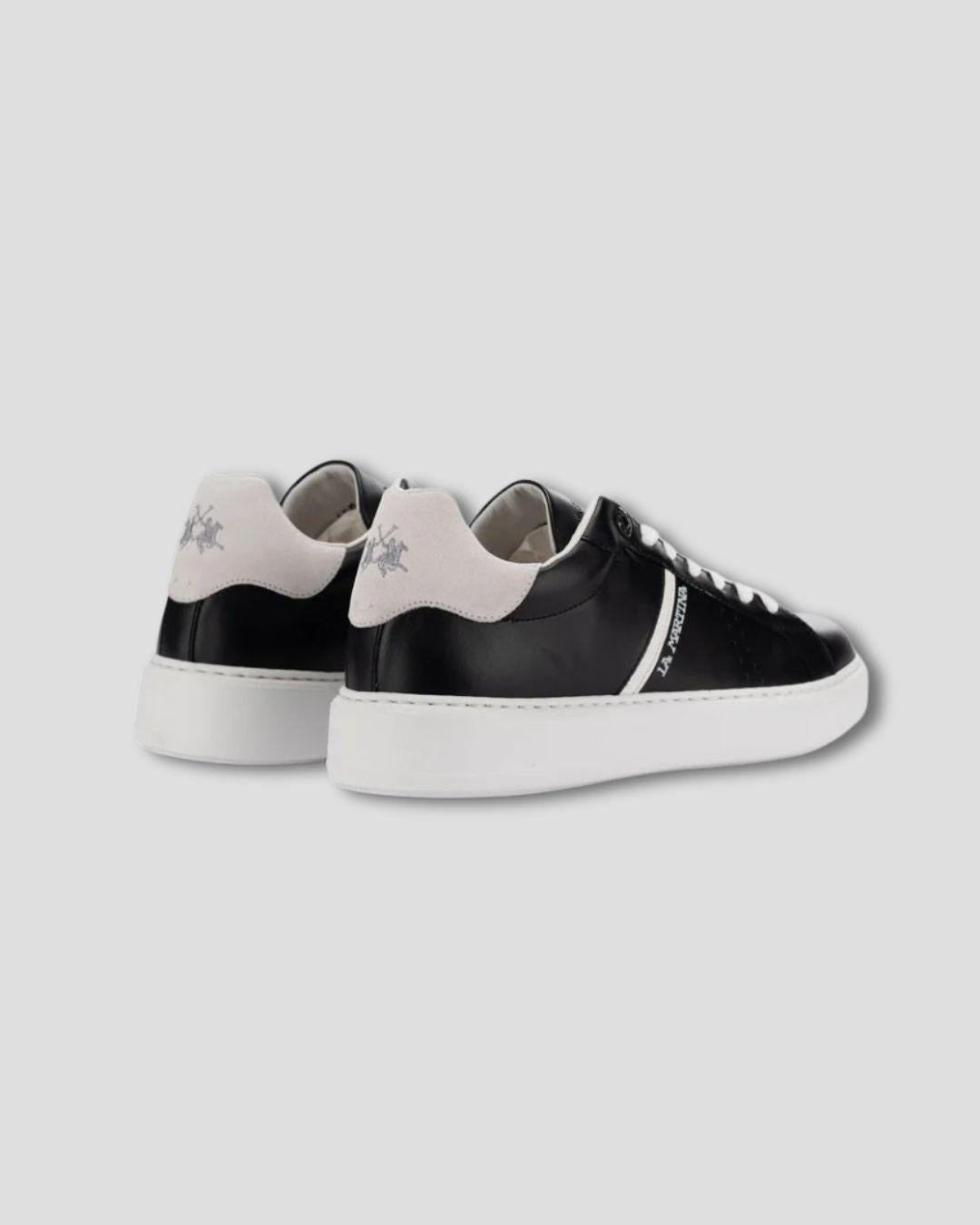 Black leather sneaker
