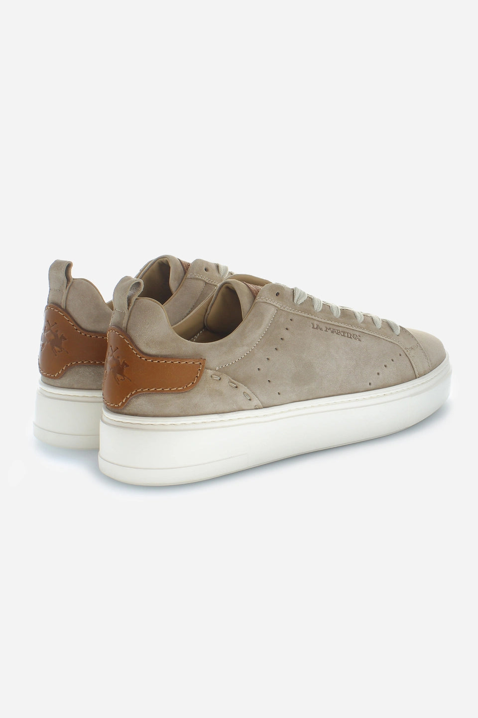 La Martina Beige Suede Sneaker