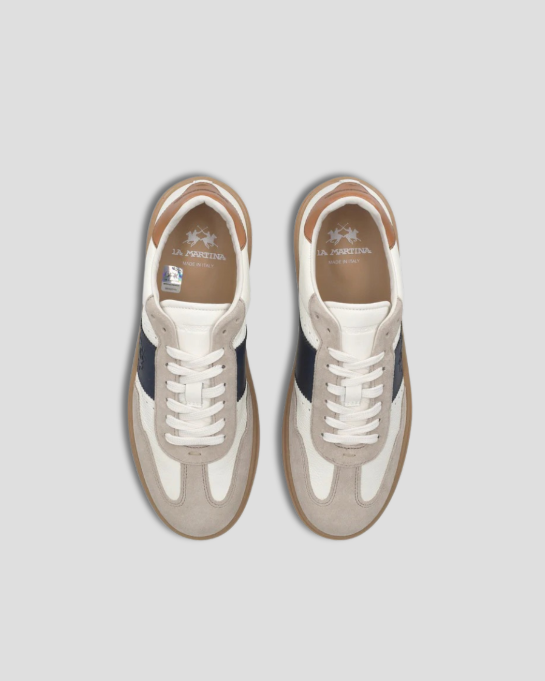 Suede and lather sneaker