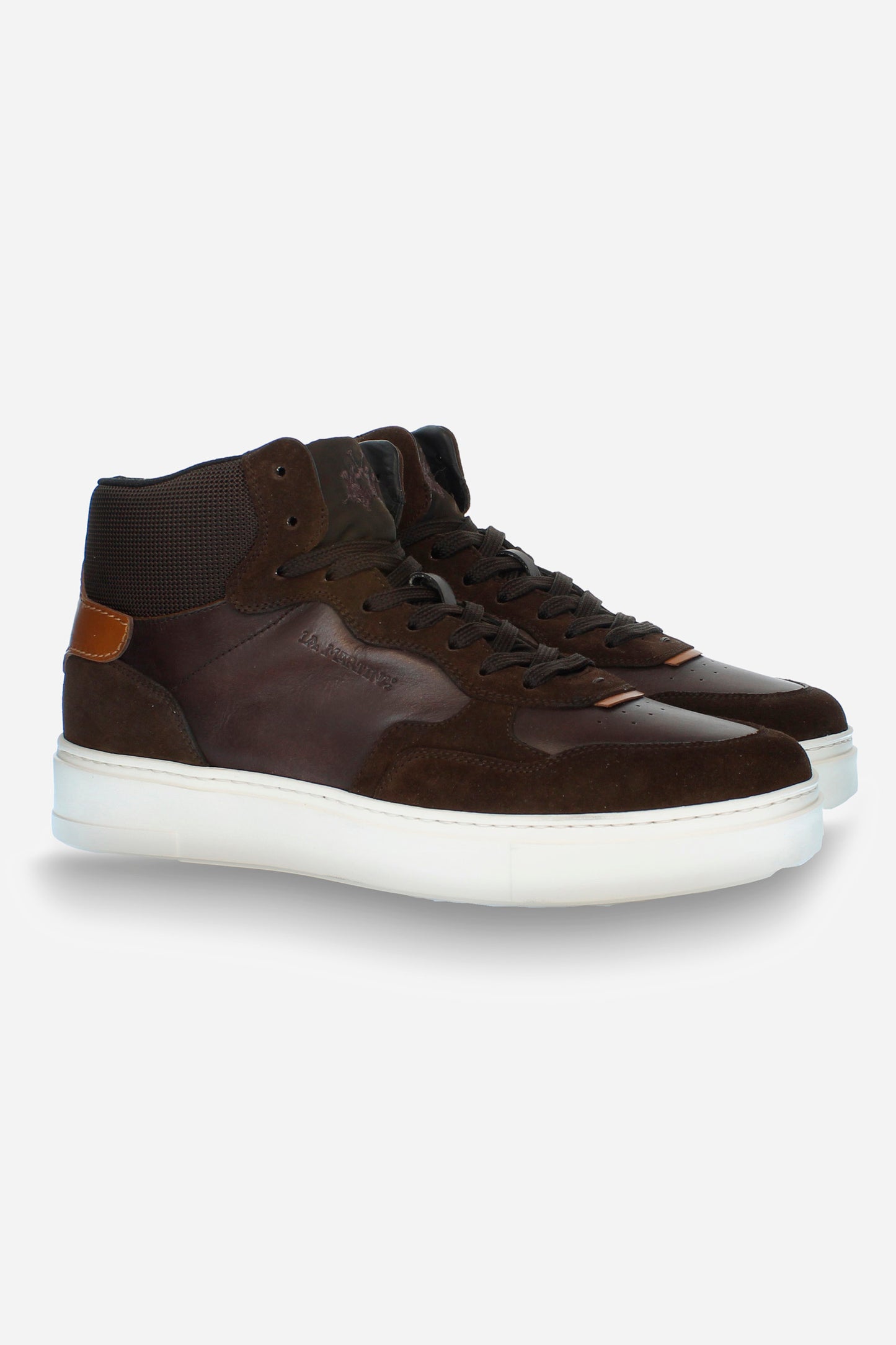 Suede & leather high top