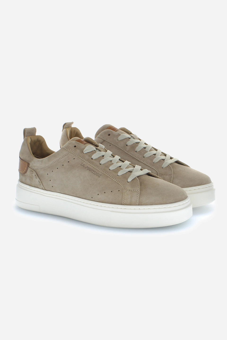 La Martina Beige Suede Sneaker