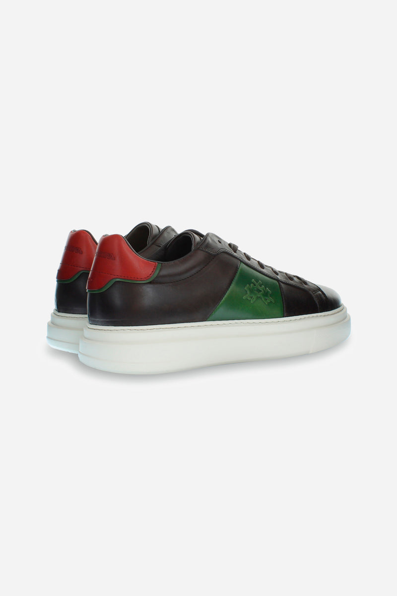 Dark brown leather sneaker
