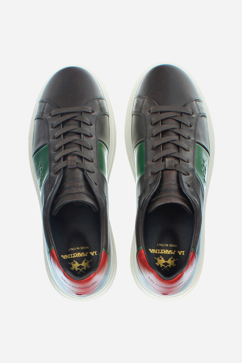 Dark brown leather sneaker