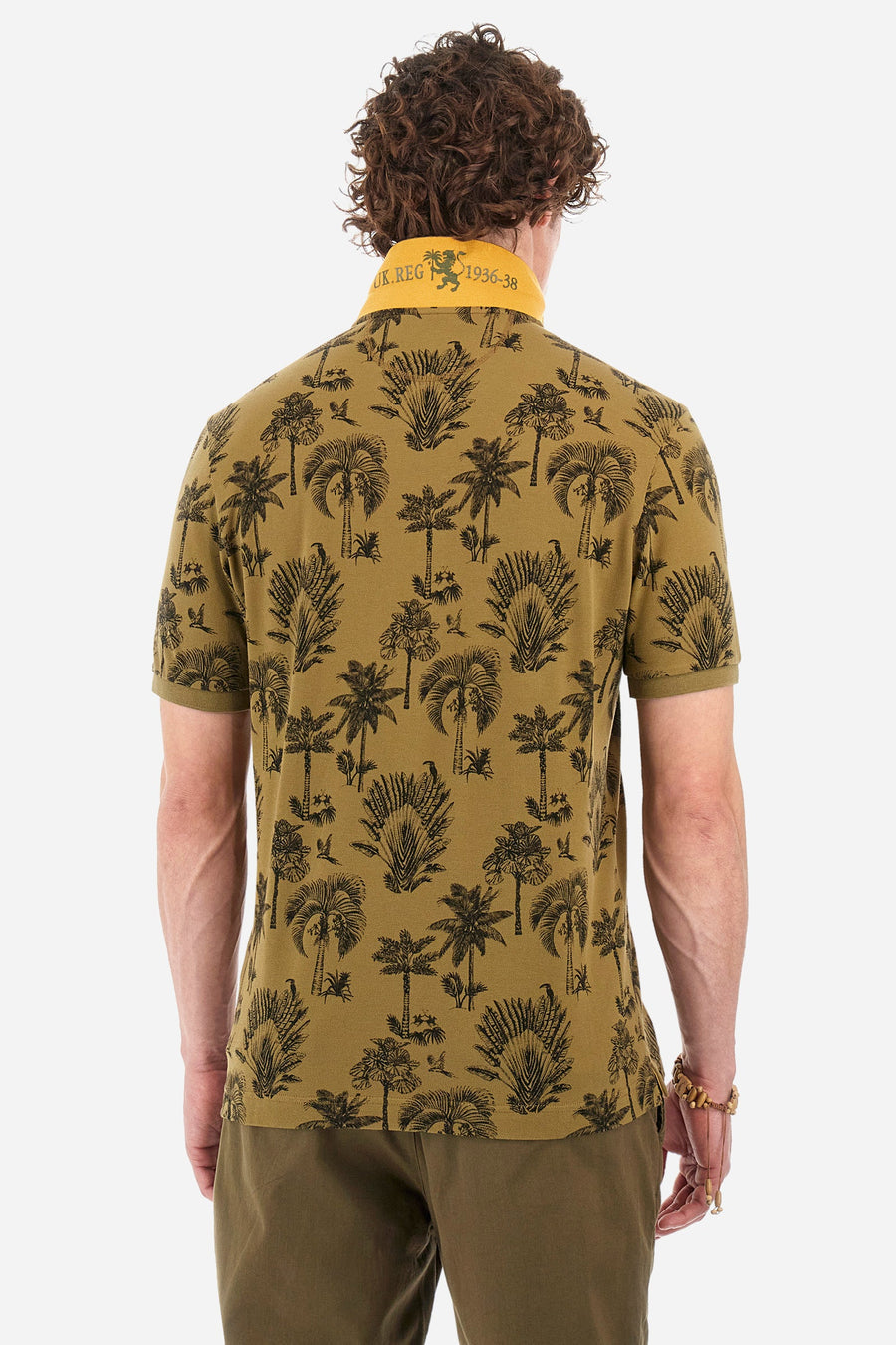 Palm print polo