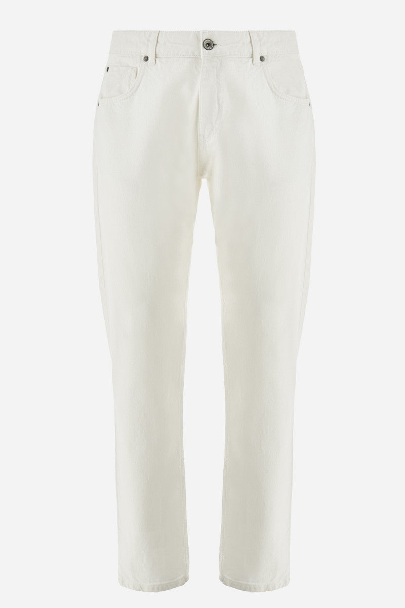 White jeans on a white background