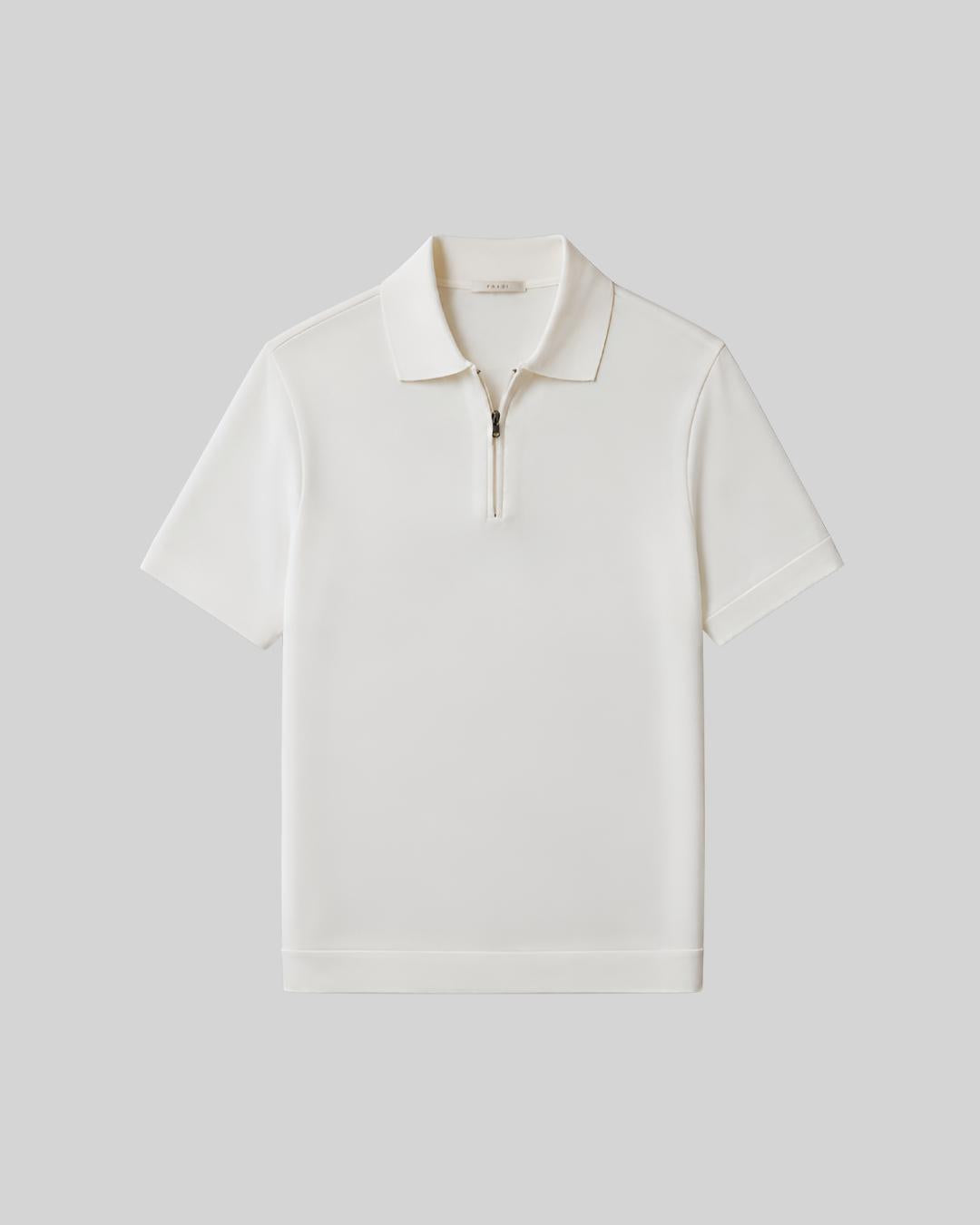 Quater zip cotton polo