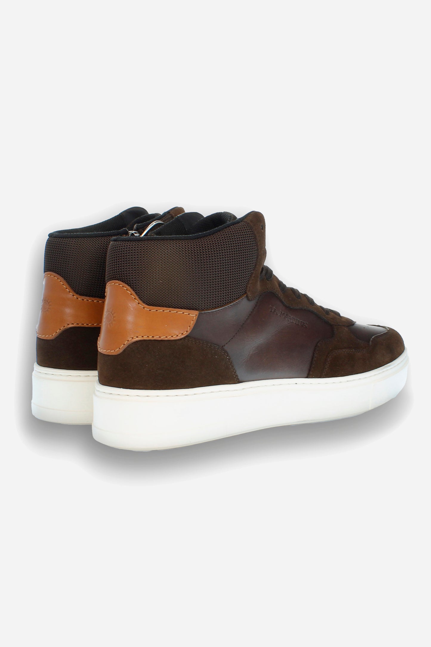 Suede & leather high top
