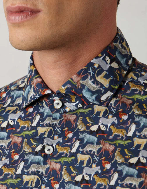 Xacus wildlife print shirt