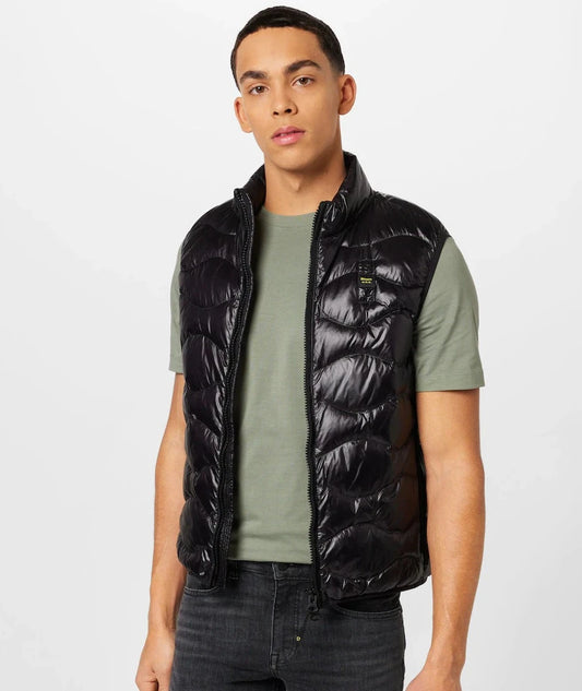 Blauer Quilted Gilet