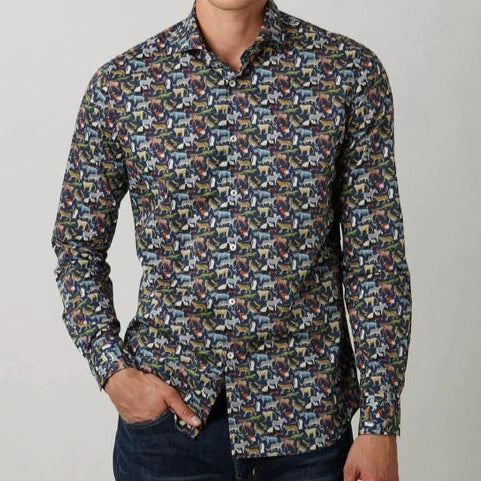 Xacus wildlife print shirt