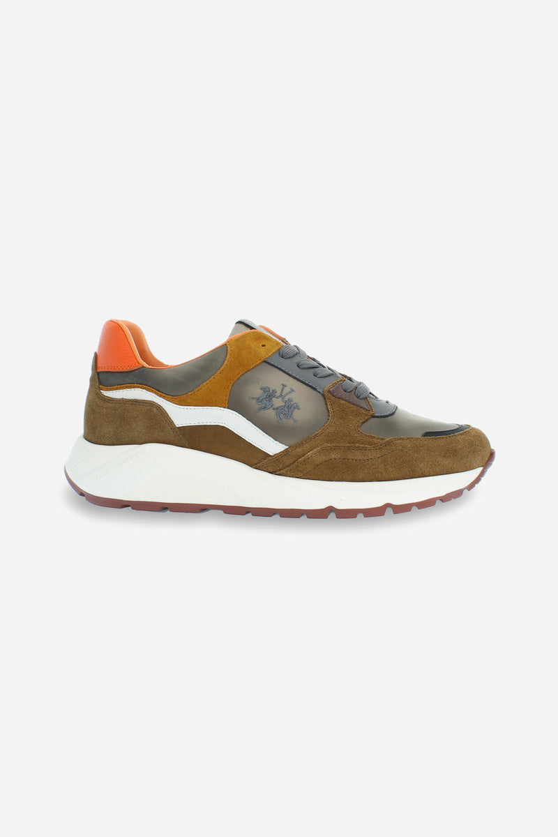 Suede trim sneaker