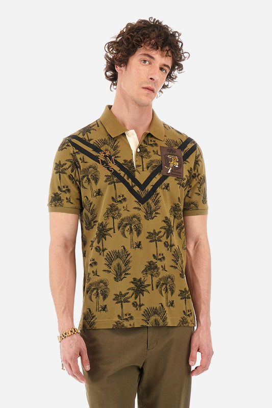 Palm print polo