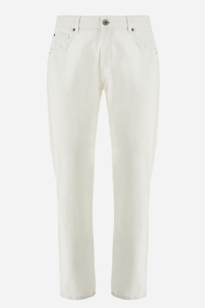 White jeans on a white background